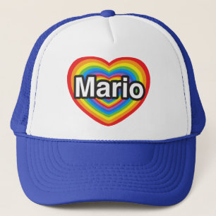 Casquette J'aime Mario. Je t'aime Mario. Coeur