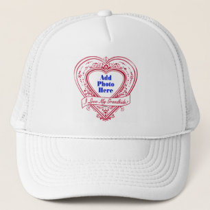 Casquette J'Aime Mes Petits-Enfants ! Photo Red Hearts