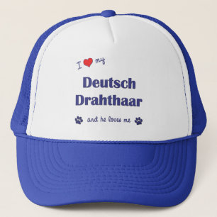 Casquette J'aime mon Allemand Drahthaar (le chien masculin)