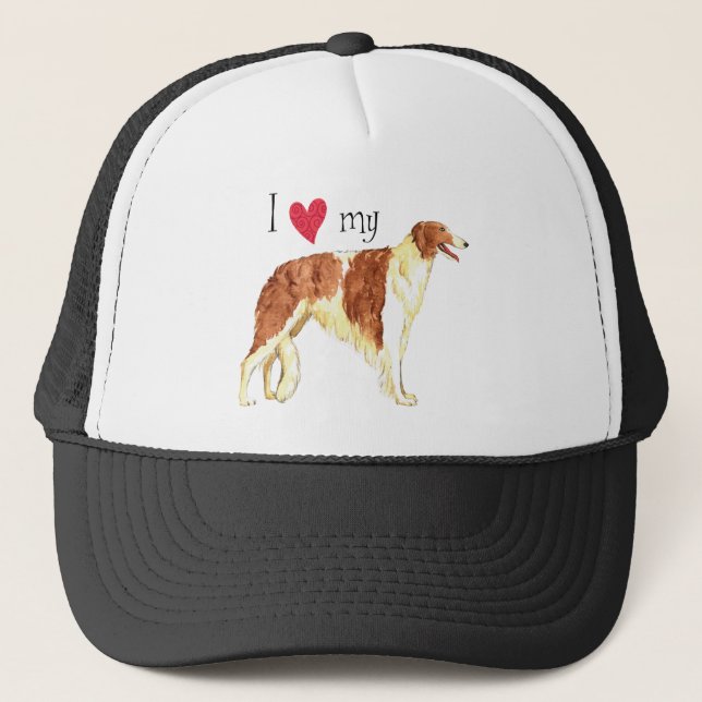 Casquette J'aime mon Borzoi (Devant)
