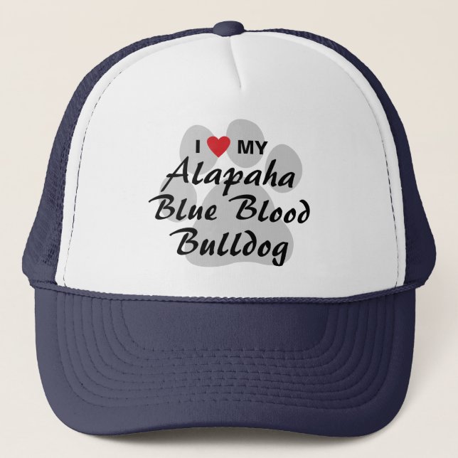Casquette J'aime mon bouledogue de sang bleu d'Alapaha (Devant)