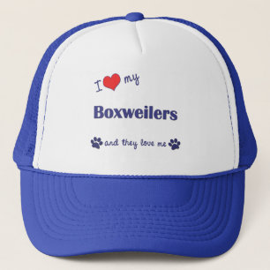 Casquette J'aime mon Boxweilers (les chiens multiples)