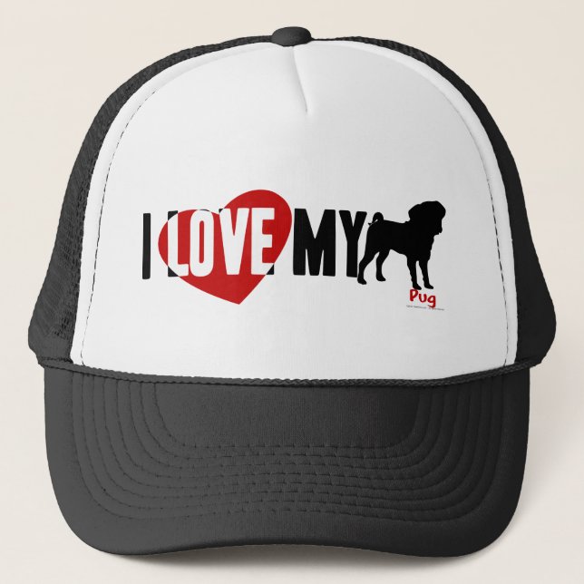 Casquette J'aime mon carlin (Devant)