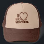 Casquette J'Aime Mon Chapeau De Camionnette D'AMIE<br><div class="desc">police mignonne et mousseuse qui dit "I Love My GIRLFRIEND" avec un coeur énorme qui vous permet d'insérer votre image Dans le style y2k et les couleurs brun & rose clair</div>
