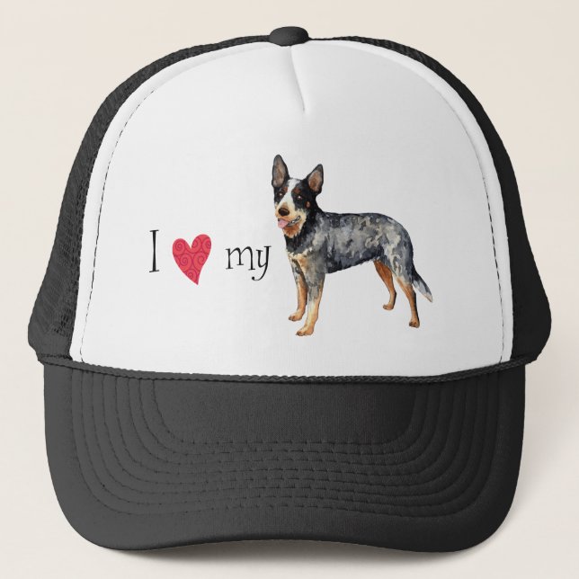 Casquette J'aime mon chien australien de bétail (Devant)