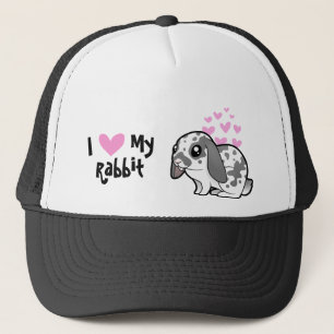 Casquette J'aime mon lapin (oreille tombante poil lisse)