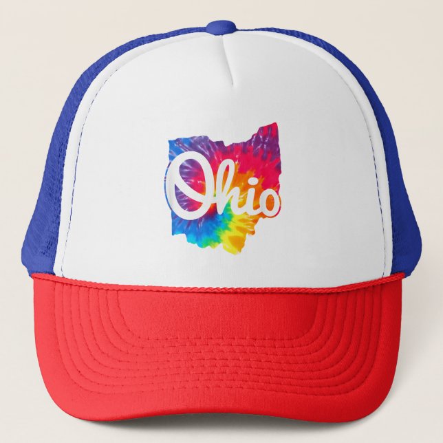 Casquette J'aime mon Ohio Maison Script Tie Dye Ohio (Devant)