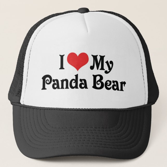 Casquette J'aime mon ours panda (Devant)
