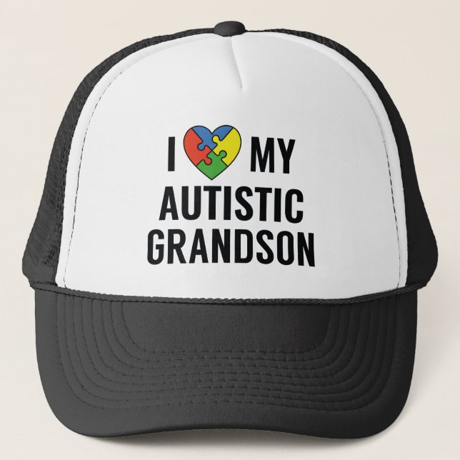 Casquette J'Aime Mon Petit-Fils Autiste (Devant)