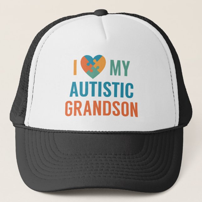 Casquette J'Aime Mon Petit-Fils Autiste (Devant)