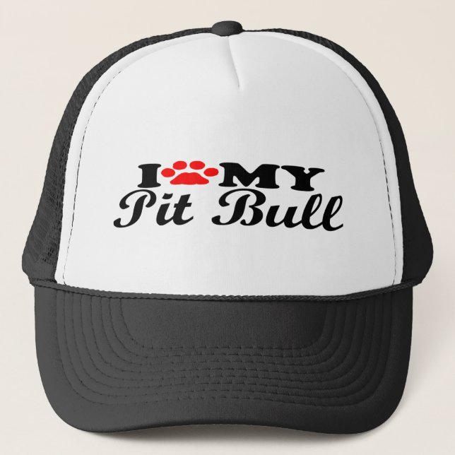Casquette J'aime mon pitbull (Devant)
