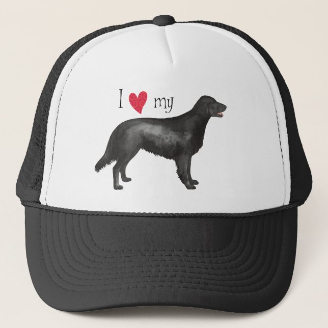Casquette J'aime mon Retriever à revêtement plat (Devant)