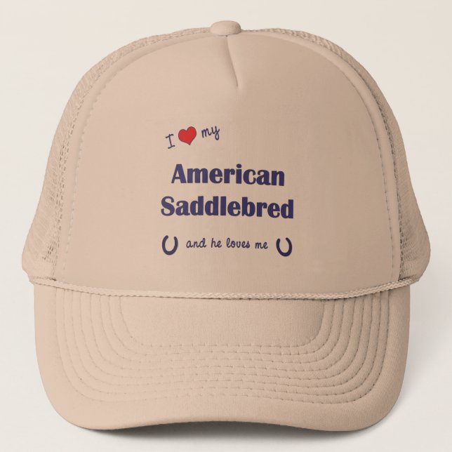 Casquette J'aime mon Saddlebred américain (le cheval (Devant)