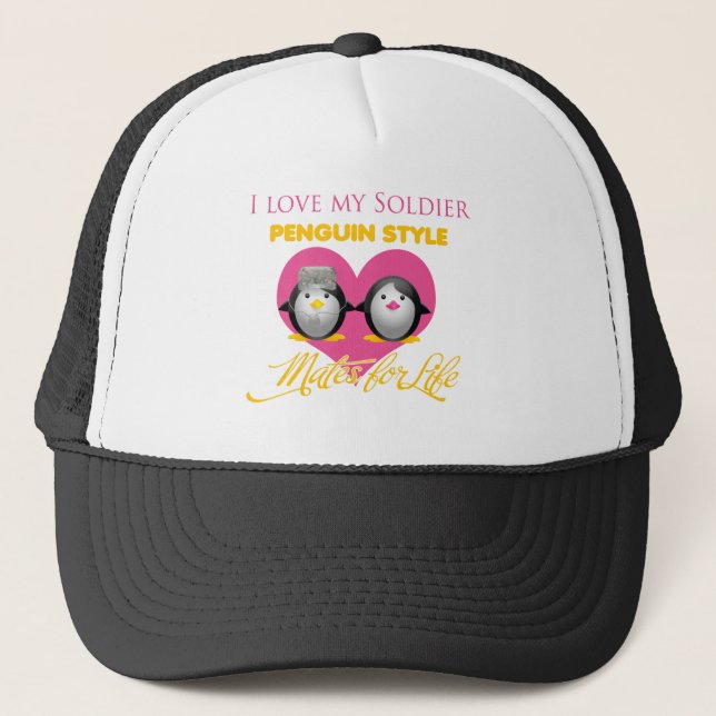 Casquette J'aime mon style de pingouin de soldat (Devant)