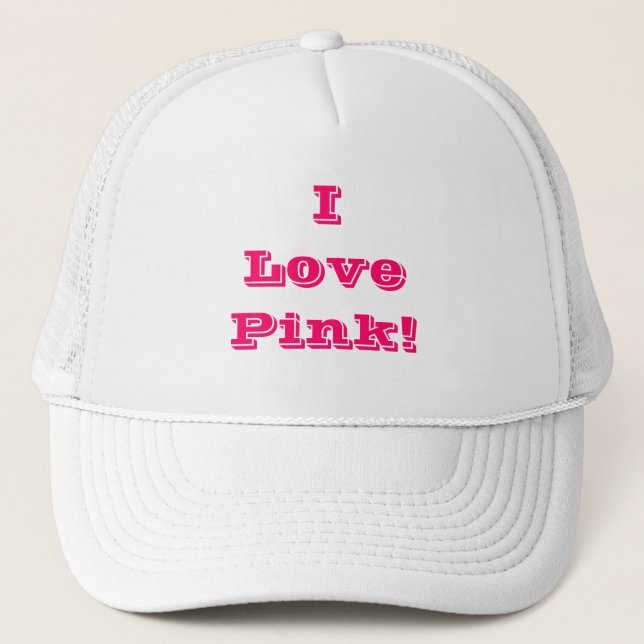 Casquette J'aime rose (Devant)