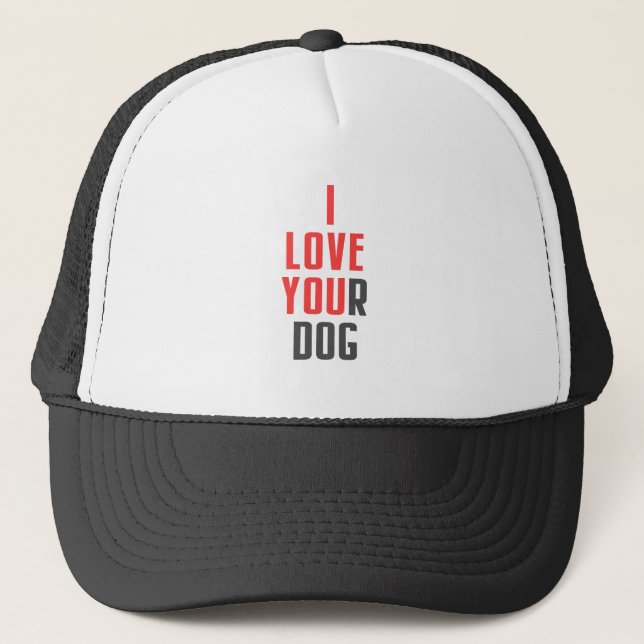 Casquette J'aime ton chien - Message caché drôle Je t'aime  (Devant)