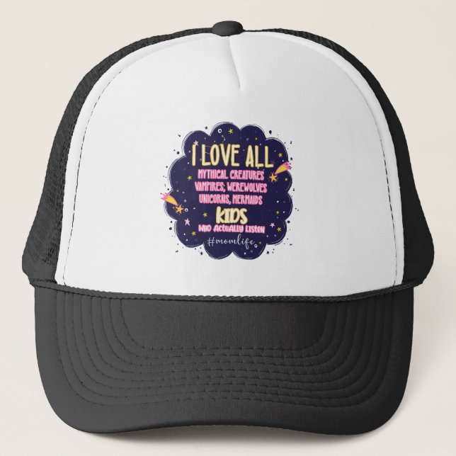 Casquette J'Aime Toutes Les Créatures Mythiques, Vampires, W (Devant)