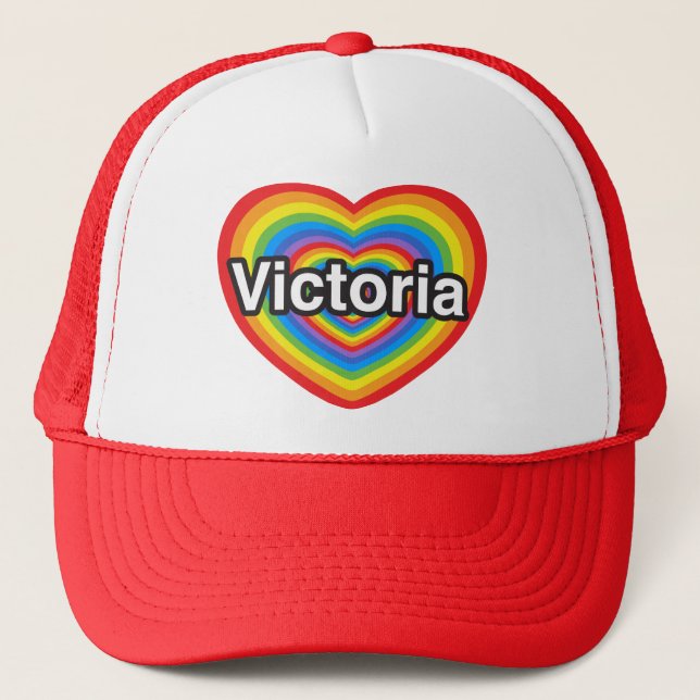 Casquette J'aime Victoria. Je t'aime Victoria. Coeur (Devant)