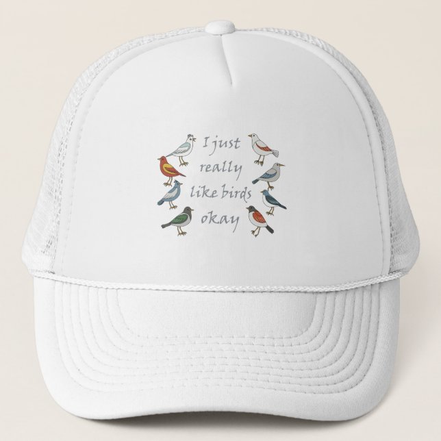 Casquette J'Aime Vraiment Les Oiseaux OK Birdwatcher (Devant)