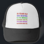 Casquette Jalons du 80e anniversaire<br><div class="desc">80e anniversaire comptant les années,  jours,  mois,  heures et minutes. Un cadeau d'anniversaire pour faire réfléchir ! Les années bissextiles ont été prises en compte !</div>