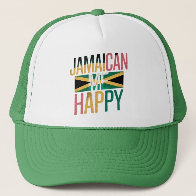 Casquette Jamaican Me Happy - Fun Jamaica Island Vibes (Devant)