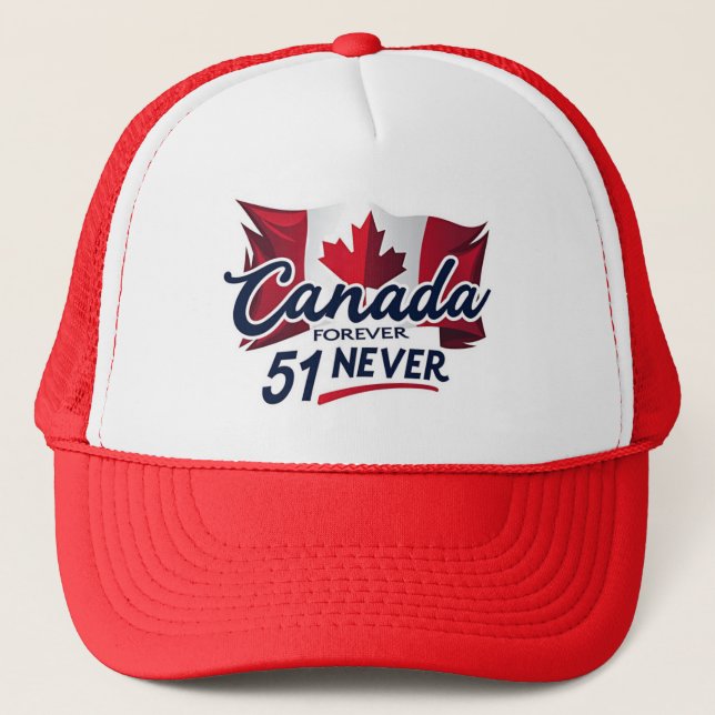 Casquette Jamais 51, Canada pour toujours, Feuille d'érable  (Devant)
