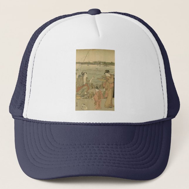 Casquette Japanese Fishing Woodblock Fishermen (Devant)