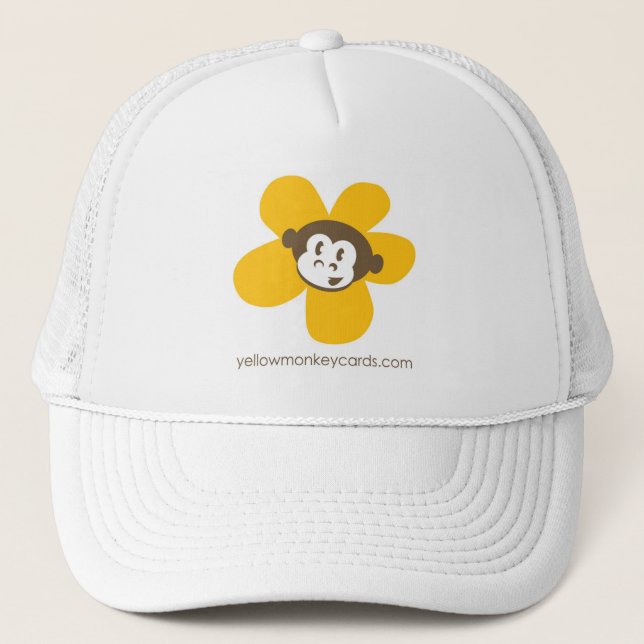 Casquette jaune de fleur de singe (Devant)