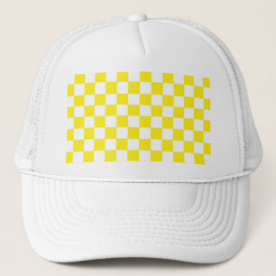 Casquette Jaune et blanc À damiers PERSONNALISABLE