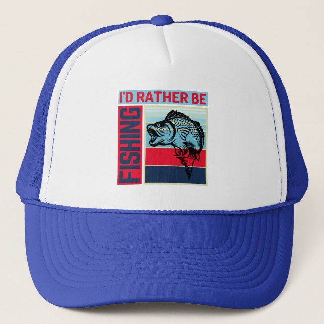 Casquette j'aurais préféré aller à la pêche (Devant)