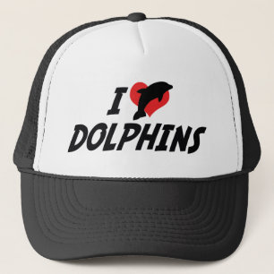 Casquette Je aime dauphins à coeur - Amateur de dauphins