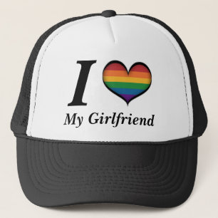 Casquette Je Coeur Ma Petite Amie Lesbienne Pride Typographi