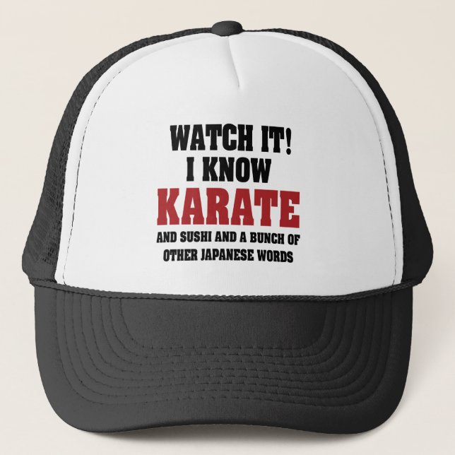 Casquette Je Connais Le Karate ! Et Sushi Et Autres Mots Jap (Devant)