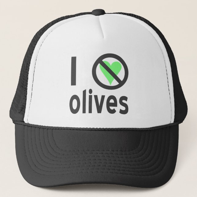 Casquette Je déteste les olives (noires) (Devant)