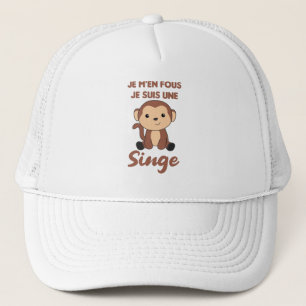 Casquette Je M'en Fous Je Suis Une Singe - Singe doux