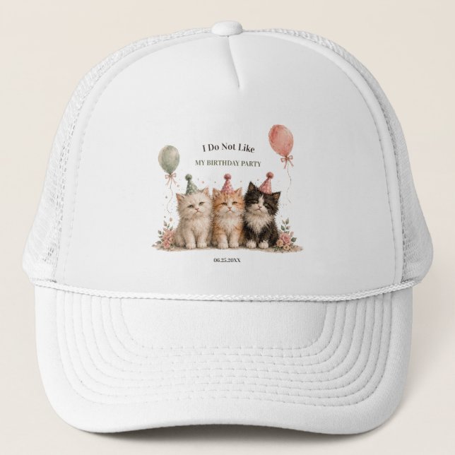 Casquette Je n'aime pas ma fête d'anniversaire (Devant)