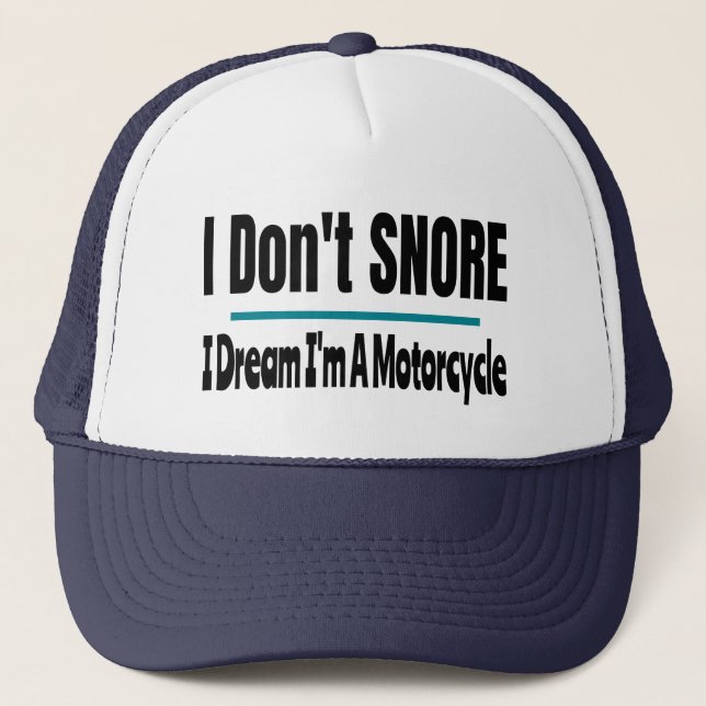 Casquette Je ne ronfle pas Je suis une moto Dormir drôle (Devant)