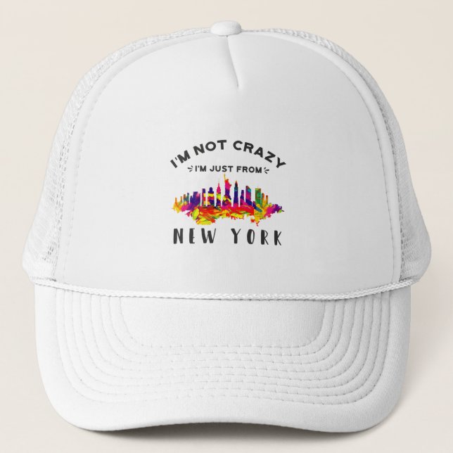Casquette Je ne suis pas fou, je viens de New York (Devant)