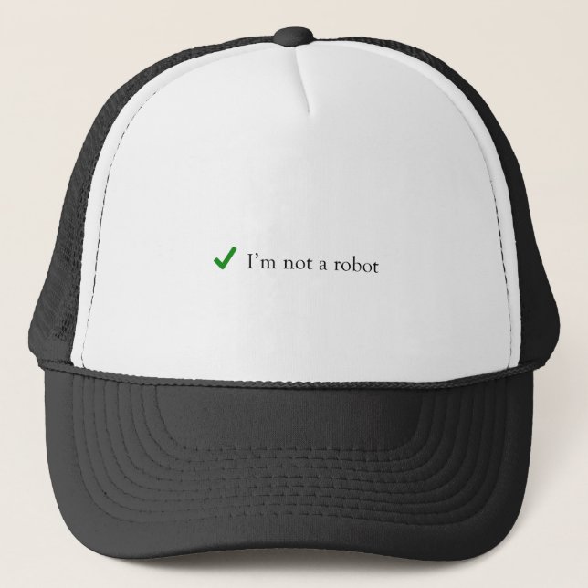 Casquette Je ne suis pas un robot drôle Humour de vérificati (Devant)