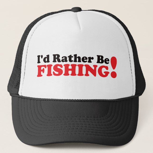 Casquette Je pêcherais plutôt - rouge (Devant)