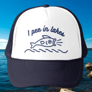 Casquette Je Pisse Dans Les Lacs Drôle De Chapeau De Pêcheur