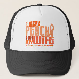 Casquette Je porte la pêche pour mon Cancer utérin de