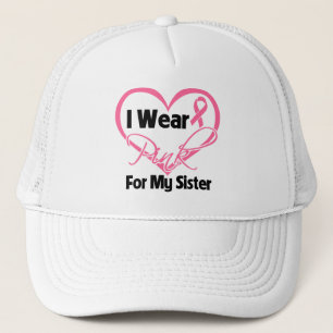 Casquette Je porte le cancer du sein rose de soeur de ruban 