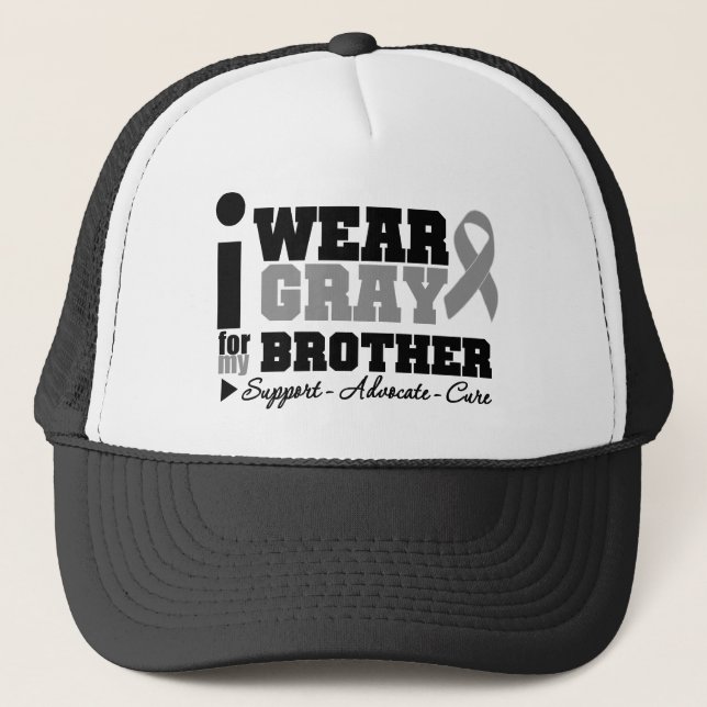 Casquette Je porte le ruban gris pour mon frère (Devant)