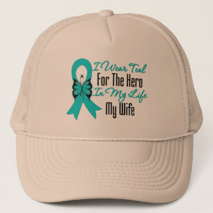 Casquette Je porte Teal pour le héros dans ma vie… mon