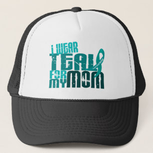 Casquette Je porte Teal pour mon Cancer ovarien de la maman
