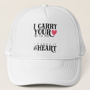 Casquette je porte votre coeur avec moi coeur rose de
