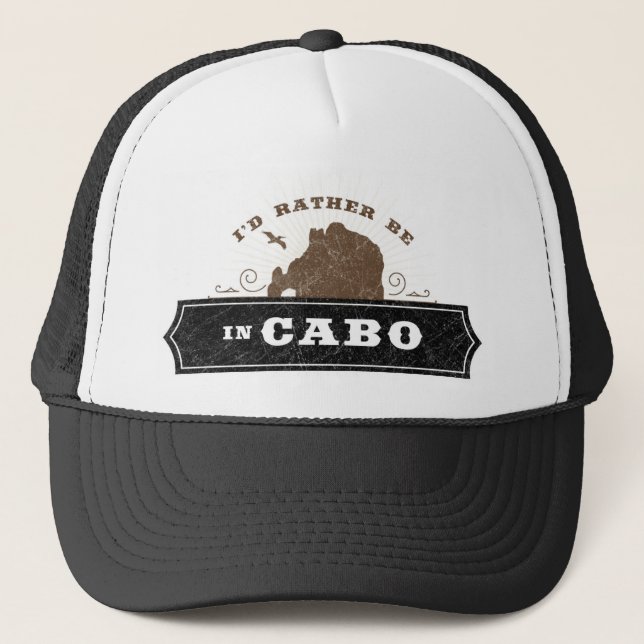 Casquette Je préférerais être à Cabo | Chapeau de camion Cab (Devant)