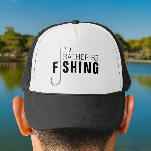 Casquette Je préférerais être à la pêche Crochet de pêche