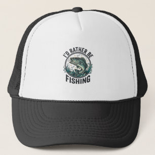 Casquette Je préférerais être à la pêche T-Shirt vintage pou